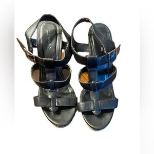 Call It Spring Black Strappy Wedges